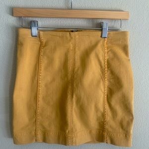 Pleaded Gold Mini Skirt